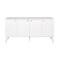 Buffet mid-century moderne Prepac Milo à 4 portes - 64 L x 32 H x 16 P