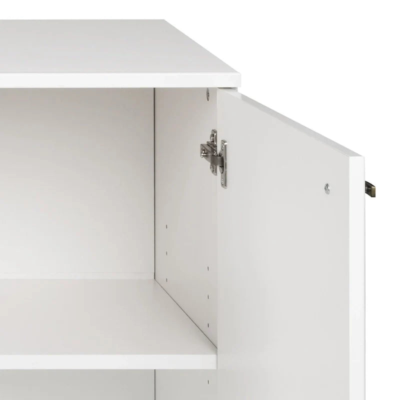 Buffet mid-century moderne Prepac Milo à 4 portes - 64 L x 32 H x 16 P