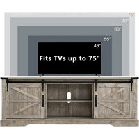Meuble TV en bois de ferme, centre de divertissement rustique, meuble console - n/a