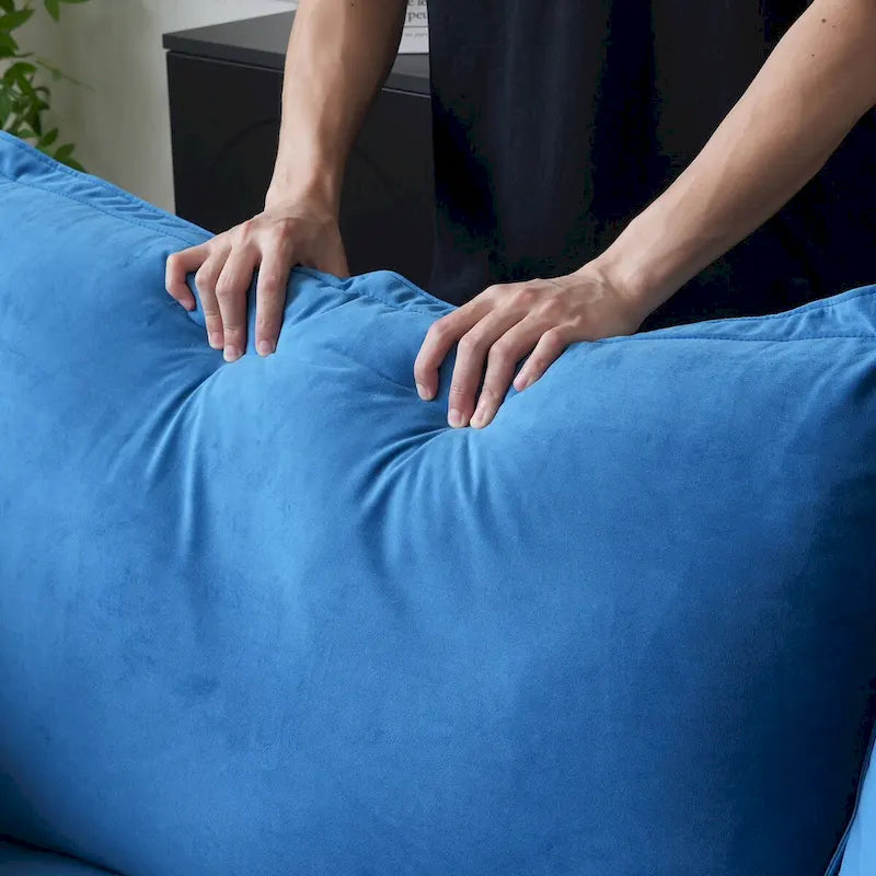 Canapé sectionnel modulable, canapé en velours 162.98 en forme de L avec ottoman
