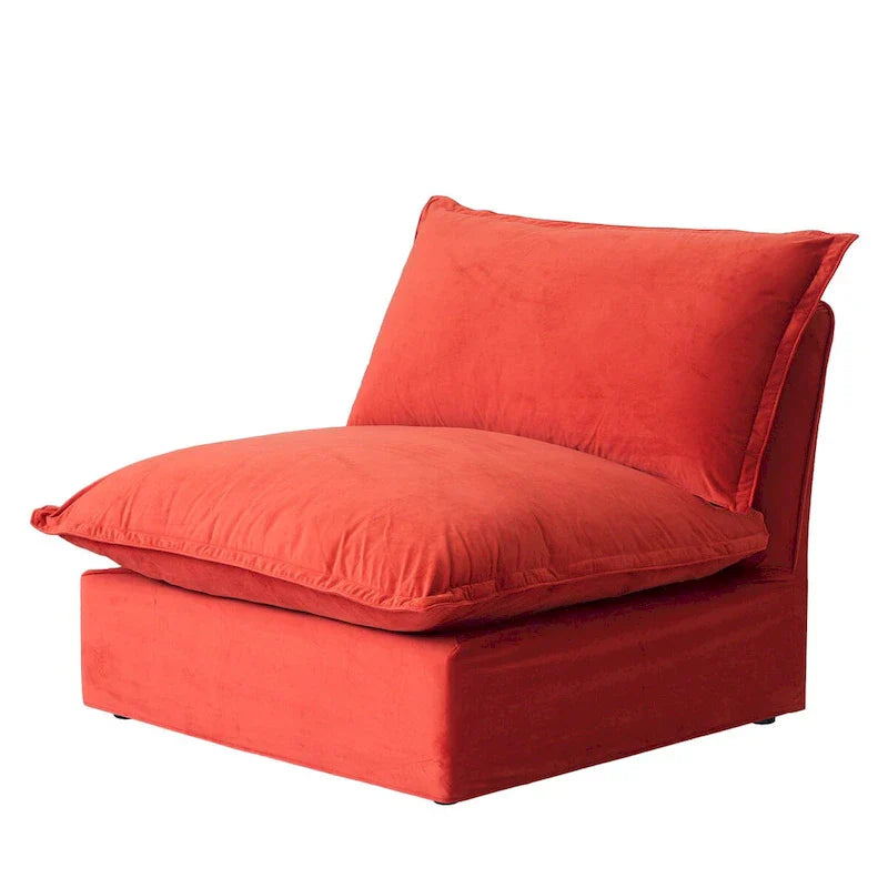 Canapé sectionnel modulable, canapé en velours 162.98 en forme de L avec ottoman