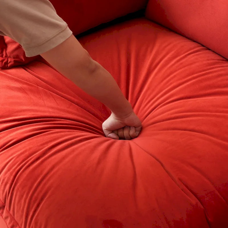 Canapé sectionnel modulable, canapé en velours 162.98 en forme de L avec ottoman