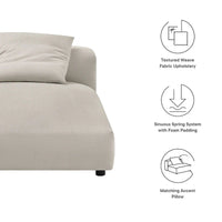 Solace Méridienne modulable rembourrée en tissu sans accoudoirs