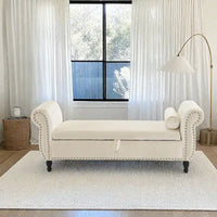 Banc coffre de rangement multifonctionnel traditionnel en velours Xanthia avec oreiller par Christopher Knight Home