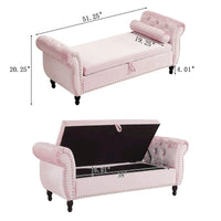 Banc coffre de rangement multifonctionnel traditionnel en velours Xanthia avec oreiller par Christopher Knight Home