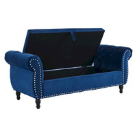 Banc coffre de rangement multifonctionnel traditionnel en velours Xanthia avec oreiller par Christopher Knight Home