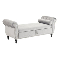 Banc coffre de rangement multifonctionnel traditionnel en velours Xanthia avec oreiller par Christopher Knight Home