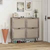 Range-chaussures 4 portes, armoire de rangement à chaussures moderne autonome, pour entrée