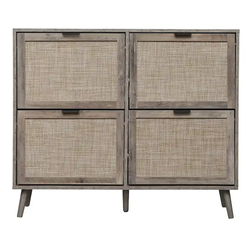 Range-chaussures 4 portes, armoire de rangement à chaussures moderne autonome, pour entrée