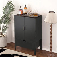 Meuble de buffet avec porte-bouteilles et porte-verres pour couloirs et salons