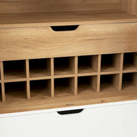 Meuble de buffet avec porte-bouteilles et porte-verres pour couloirs et salons