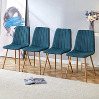 Chaise d'appoint rembourrée en lin à pieds métalliques (lot de 4)