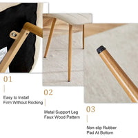 Chaise d'appoint rembourrée en lin à pieds métalliques (lot de 4)