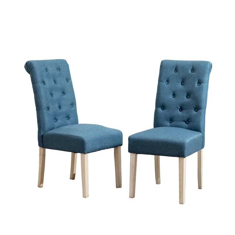Ensemble de salle à manger rond 5 pièces Roundhill Furniture Banff, table ronde à traverse croisée avec 4 chaises capitonnées