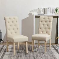 Ensemble de salle à manger rond 5 pièces Roundhill Furniture Banff, table ronde à traverse croisée avec 4 chaises capitonnées