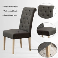 Ensemble de salle à manger rond 5 pièces Roundhill Furniture Banff, table ronde à traverse croisée avec 4 chaises capitonnées