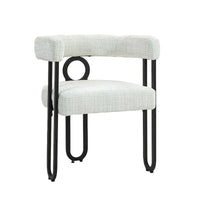 Chaises de salle à manger d'appoint au design contemporain rembourrées en chenille/cuir lot de 2
