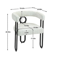 Chaises de salle à manger d'appoint au design contemporain rembourrées en chenille/cuir lot de 2