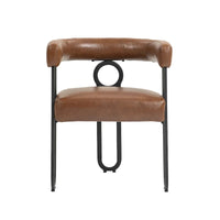 Chaises de salle à manger d'appoint au design contemporain rembourrées en chenille/cuir lot de 2
