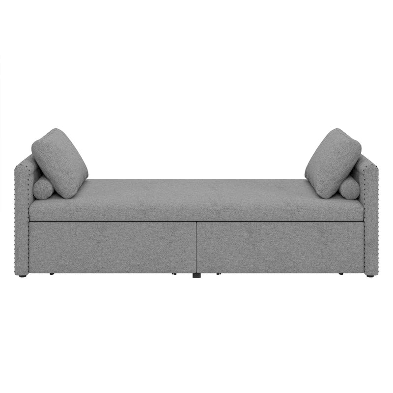 Méridienne moderne lit de repos petit lit de repos simple avec 2 tiroirs, sans matelas requis, parfait pour salons & bureau à domicile