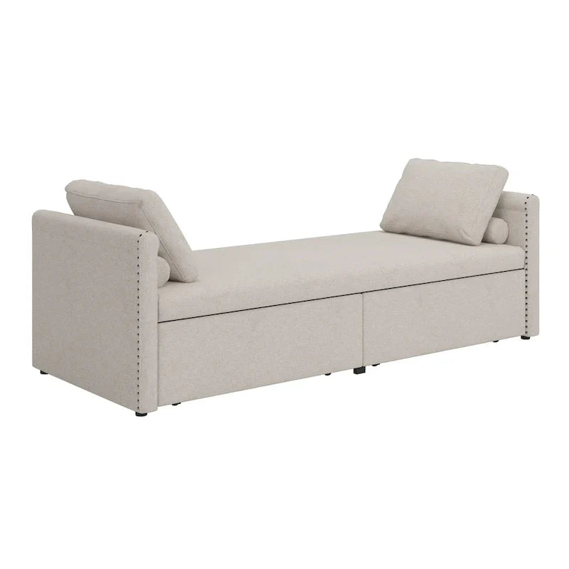 Méridienne moderne lit de repos petit lit de repos simple avec 2 tiroirs, sans matelas requis, parfait pour salons & bureau à domicile