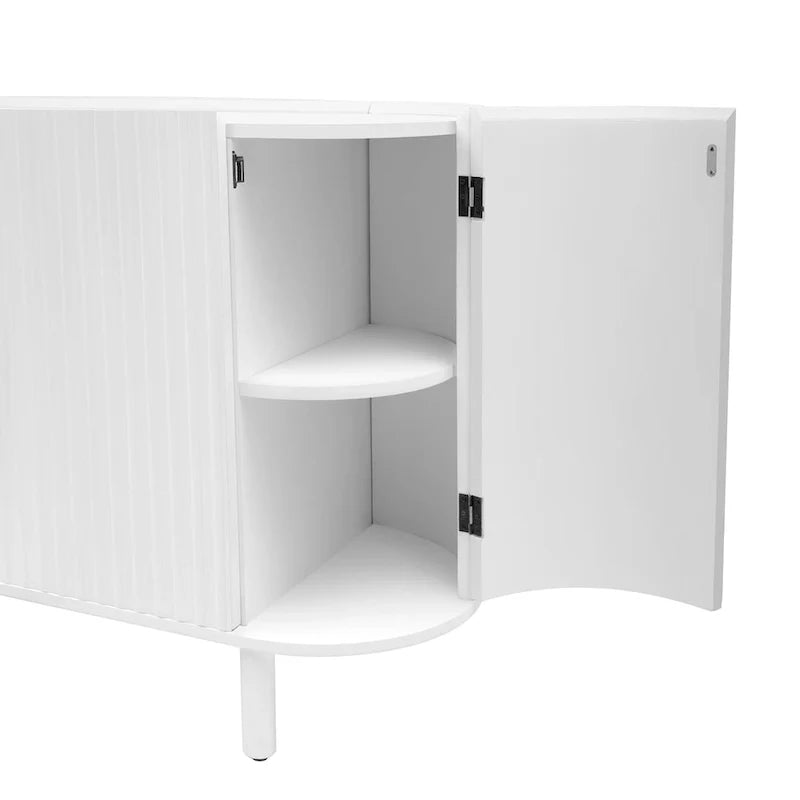 Buffet de luxe au design galbé avec étagères réglables
