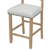 Ensemble de salle à manger hauteur comptoir 5 pièces, table élégante classique et 4 chaises en bois naturel délavé