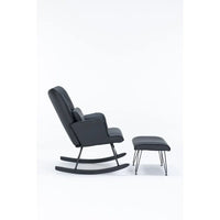 Fauteuil à bascule, fauteuil coulissant, fauteuil d'appoint à bascule avec coussin lombaire et ottoman pour chambre de bébé/salon/chambre