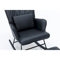 Fauteuil à bascule, fauteuil coulissant, fauteuil d'appoint à bascule avec coussin lombaire et ottoman pour chambre de bébé/salon/chambre