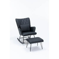 Fauteuil à bascule, fauteuil coulissant, fauteuil d'appoint à bascule avec coussin lombaire et ottoman pour chambre de bébé/salon/chambre