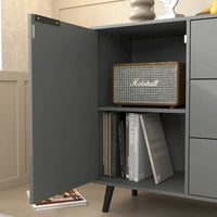 Bahut de buffet avec rangement, meuble de bar à café en bois, 3 tiroirs et 2 portes, armoire de buffet