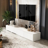 Meuble TV Contemporain - Meuble de Rangement, Meuble TV Blanc