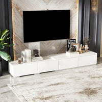 Meuble TV Contemporain - Meuble de Rangement, Meuble TV Blanc