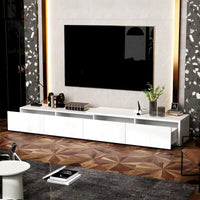 Meuble TV Contemporain - Meuble de Rangement, Meuble TV Blanc