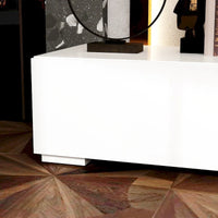 Meuble TV Contemporain - Meuble de Rangement, Meuble TV Blanc
