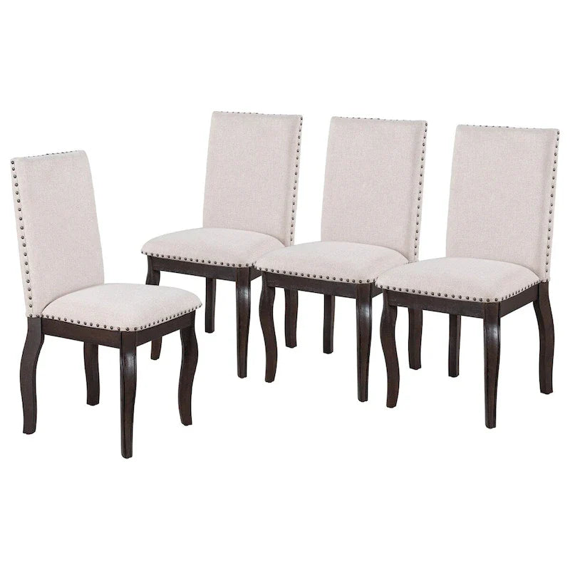 Ensemble de 4 chaises de salle à manger en bois espresso rembourrées
