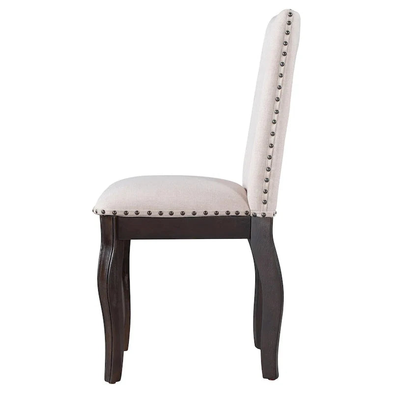 Ensemble de 4 chaises de salle à manger en bois espresso rembourrées