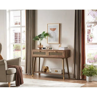 41.9 Table console en bois à 2 tiroirs