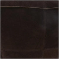 Pouf carré bas en cuir avec motifs patchwork - Marron, Gris ou Marron foncé - Roche River Decor