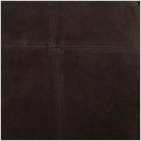 Pouf carré bas en cuir avec motifs patchwork - Marron, Gris ou Marron foncé - Roche River Decor