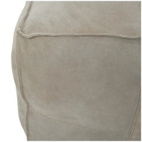 Pouf carré bas en cuir avec motifs patchwork - Marron, Gris ou Marron foncé - Roche River Decor