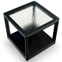 SAFAVIEH Couture Benecarlo Table d'appoint avec plateau en verre - 22x22x21 po