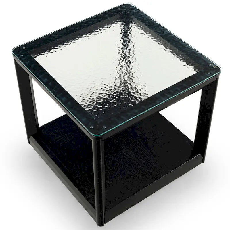SAFAVIEH Couture Benecarlo Table d'appoint avec plateau en verre - 22x22x21 po