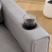 Canapé Futon Rembourré Oaks Aura avec Canapé-Lit Escamotable, Choix Multicolore, Causeuse Capitonnée Pliable avec Porte-Gobelet