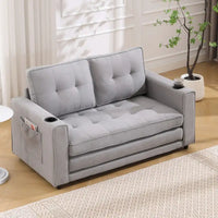 Canapé Futon Rembourré Oaks Aura avec Canapé-Lit Escamotable, Choix Multicolore, Causeuse Capitonnée Pliable avec Porte-Gobelet
