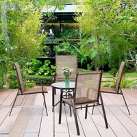 Costway Lot de 4 chaises de patio jardin terrasse cour avec accoudoir - Voir détails