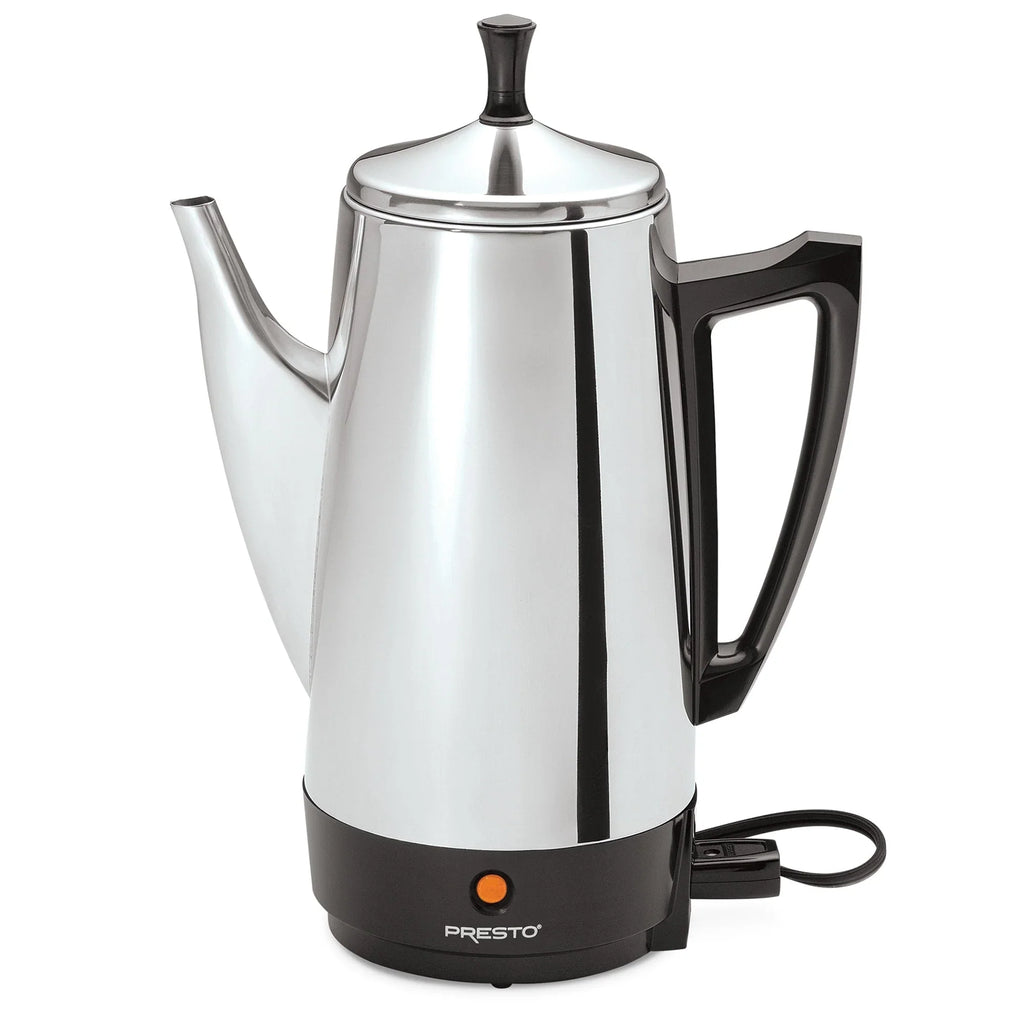 Presto Cafetière en acier inoxydable, percolateur robuste 12 tasses, argent - 2.79