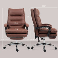 Vinsetto Chaise de bureau de massage inclinable chauffante à vibration en microfibre