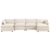 Canapé sectionnel en velours côtelé avec ottomans amovibles & coussins ultra-doux pour salon & chambre