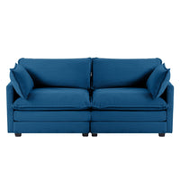 Canapé sectionnel en velours côtelé avec ottomans amovibles & coussins ultra-doux pour salon & chambre